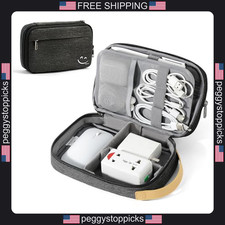 1 Pack Nylon Travel Cable Organizer Case with Expandable Compartments