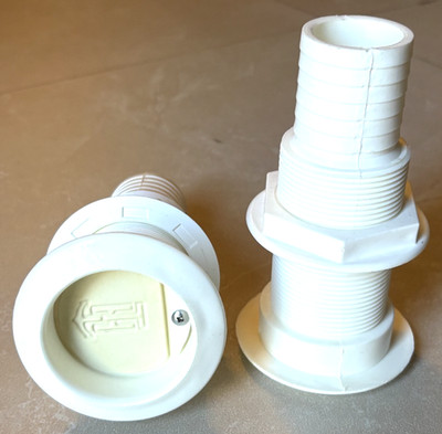 TH Marine Fitting Recessed Flaper Scupper Drain Straight 1½'' Barb RFTH-2XL 2pack