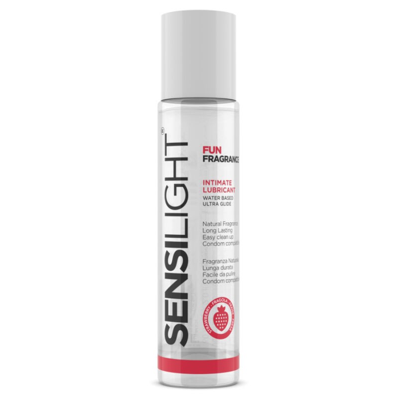 Lubrifiant base d'eau fraise Sensilight idéal pour vos soirées romantiques