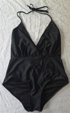 NWOT Rachel Pally S Braided Halter Maillot 1pc Swimsuit Black 129824