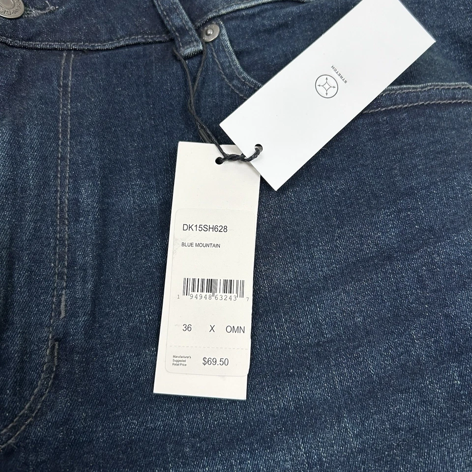 DKNY Bedford Slim-Fit Jean Shorts Mens Size 36 x 10 Blue Mountain Denim $69 - Image 2 of 4