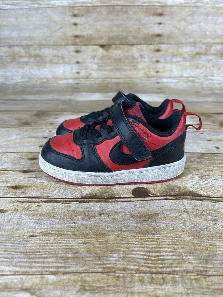Nike Court Burroughs Toddler Boys Size 8C Red And Black Shoes DV5458-600 - Image 2 of 4