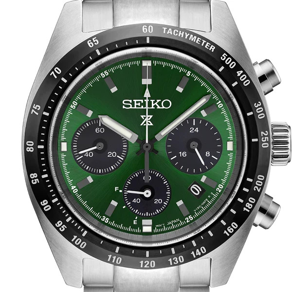 Seiko SSC933 Speedtimer Solar Chronograph Men's Watch Green Dial