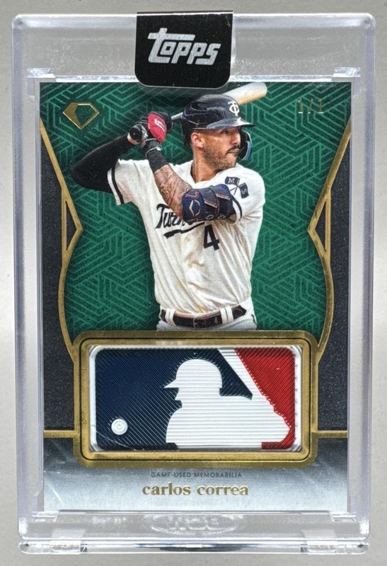Carlos Correa 2025 Topps Diamond Icons #BLR-CC GU MLB Logoman Patch 1/1