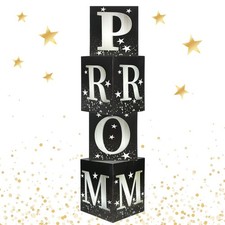 4 PCS Large Prom Column Standup Photo Booth 51 Inch Black Silver 2026 Decor
