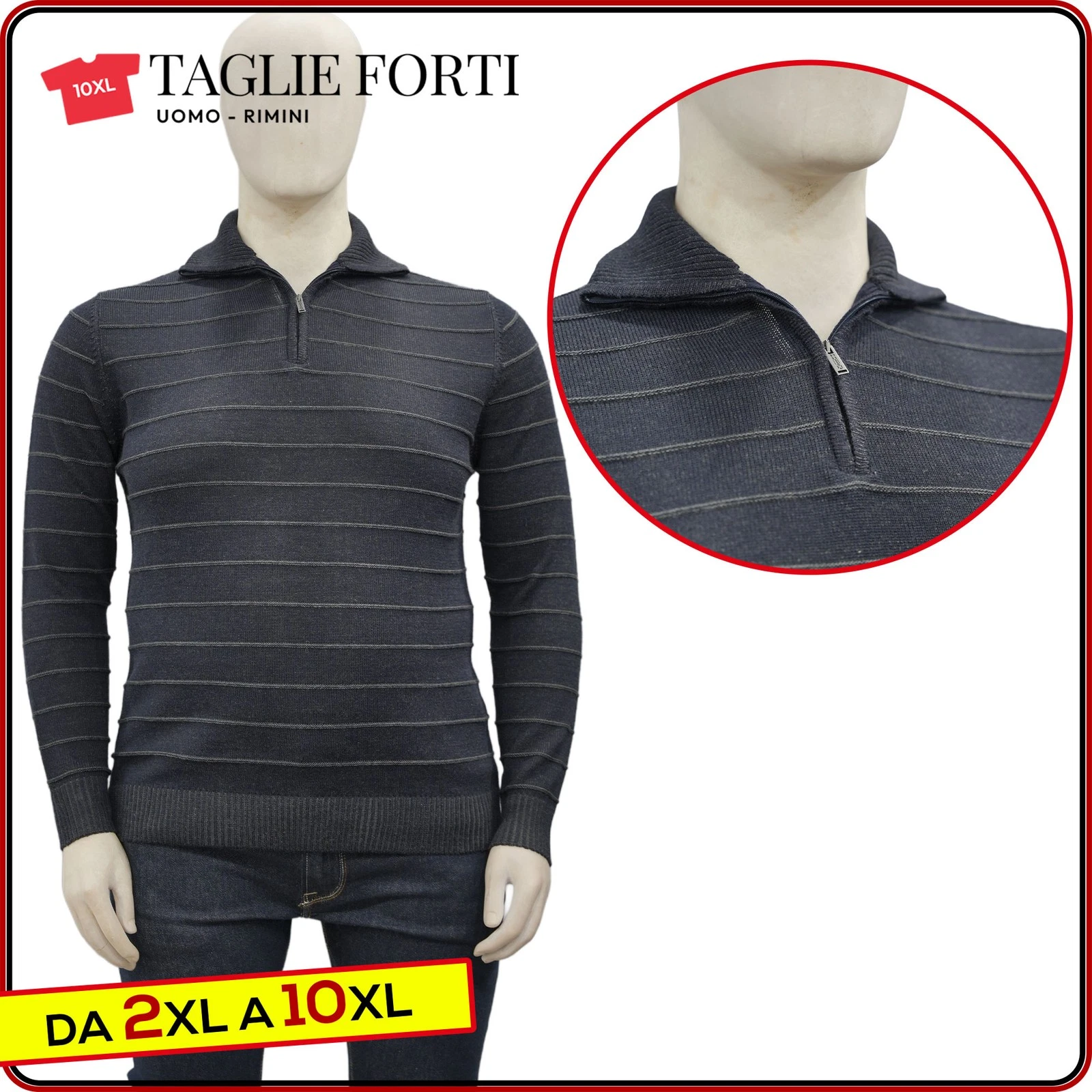 MEN'S PLUS SIZE sweater men's sweater polo shirt zipper wool from 3XL to 6XL