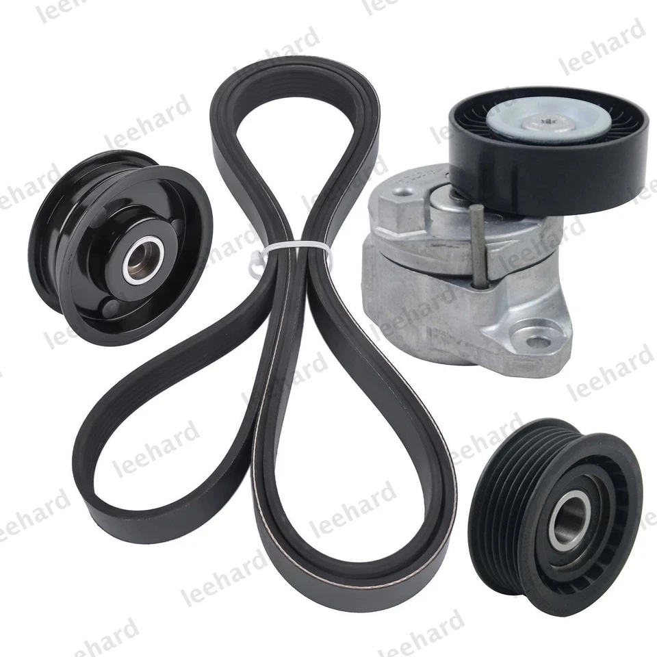 Engine Drive Belt Tensioner & Idler Pulley Serpentine Belt kit for Mercedes Benz Foto 3 de 4