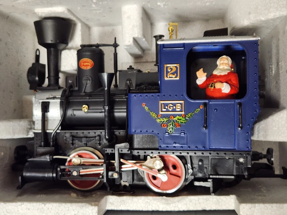LGB LEHMANN 72545 Blue The Christmas Train G-Scale With Original Box RARE!! - Image 4 of 4