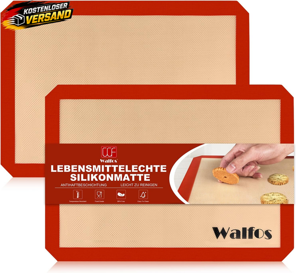 Walfos 40×30Cm Backmatte Aus Silikon (2Er Set) Antihaftbeschichtung Backfolie Si-image