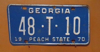 1970 Georgia License Plate