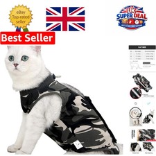 Breathable Cat Pajama Recovery Suit - Protects Surgery Wounds, Camouflage M