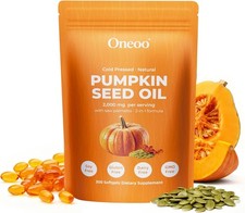 Pumpkin Seed Oil 2000mg with Saw Palmetto - 300 Softgels for Hair, Urinary Tract