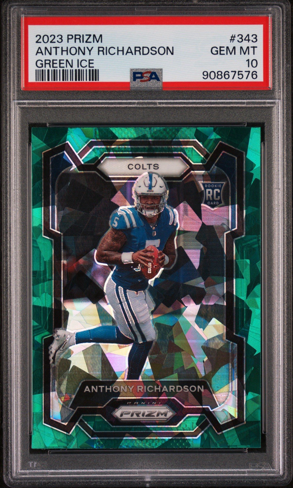 2023 Panini Prizm Green Ice SSP Anthony Richardson PSA 10 Colts RC #343