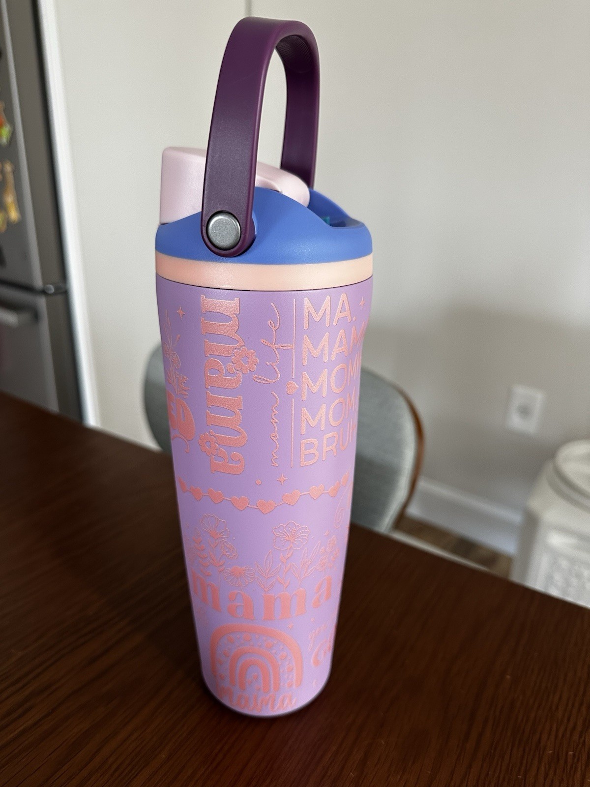 Mothers Day Gift Owala Style Water Bottle Purple Pink
