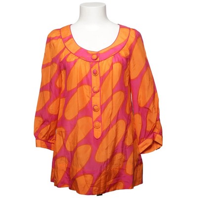 Marimekko by H&M, Bluse, Größe: 38, Orange/Pink/Mehrfarbig, Baumwolle/Seide #bfG