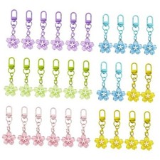 Acrylic Star Keychain Decoratives Candy Color Bells Pendant 30 Packs 5 Colors