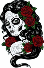 SUGAR SKULL DAY OF THE DEAD Sticker Decal XV