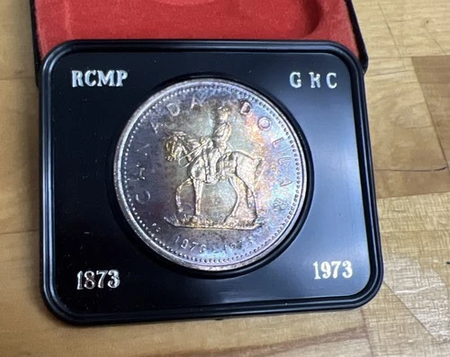 1873- 1973 1 Canada Silver Dollar - RCMP 100th Anniversary Royal Canadian Mint