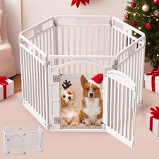 Pet Playpen with Door Dog Foldable Puppy Playpen for Puppies and Small Dogs 6...