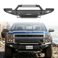 Heavy Duty Steel Front Bumper W Led Winch Plate For Chevy Silverado 1500 14-15 Heavy Duty Steel Front Bumper W Led Winch Plate For Chevy Silverado 1500 14-15
