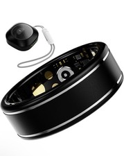 Black Aluminum Smart Ring Heart Rate Sleep Activity Tracker Waterproof size 9