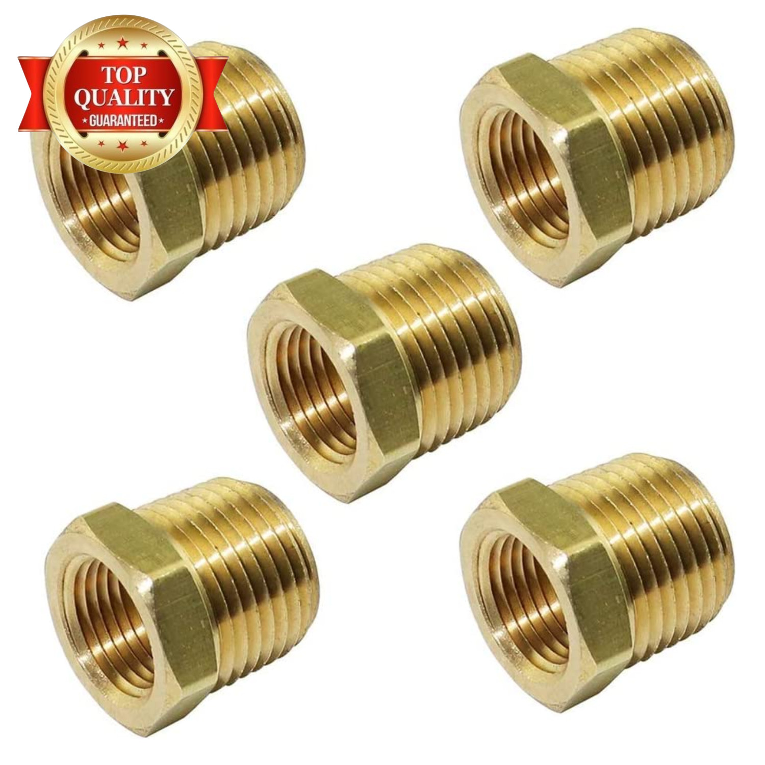1/2" NPT Male X 1/4" NPT Female Brass Bushing Reducer Reducing Pipe Adapter Fitt