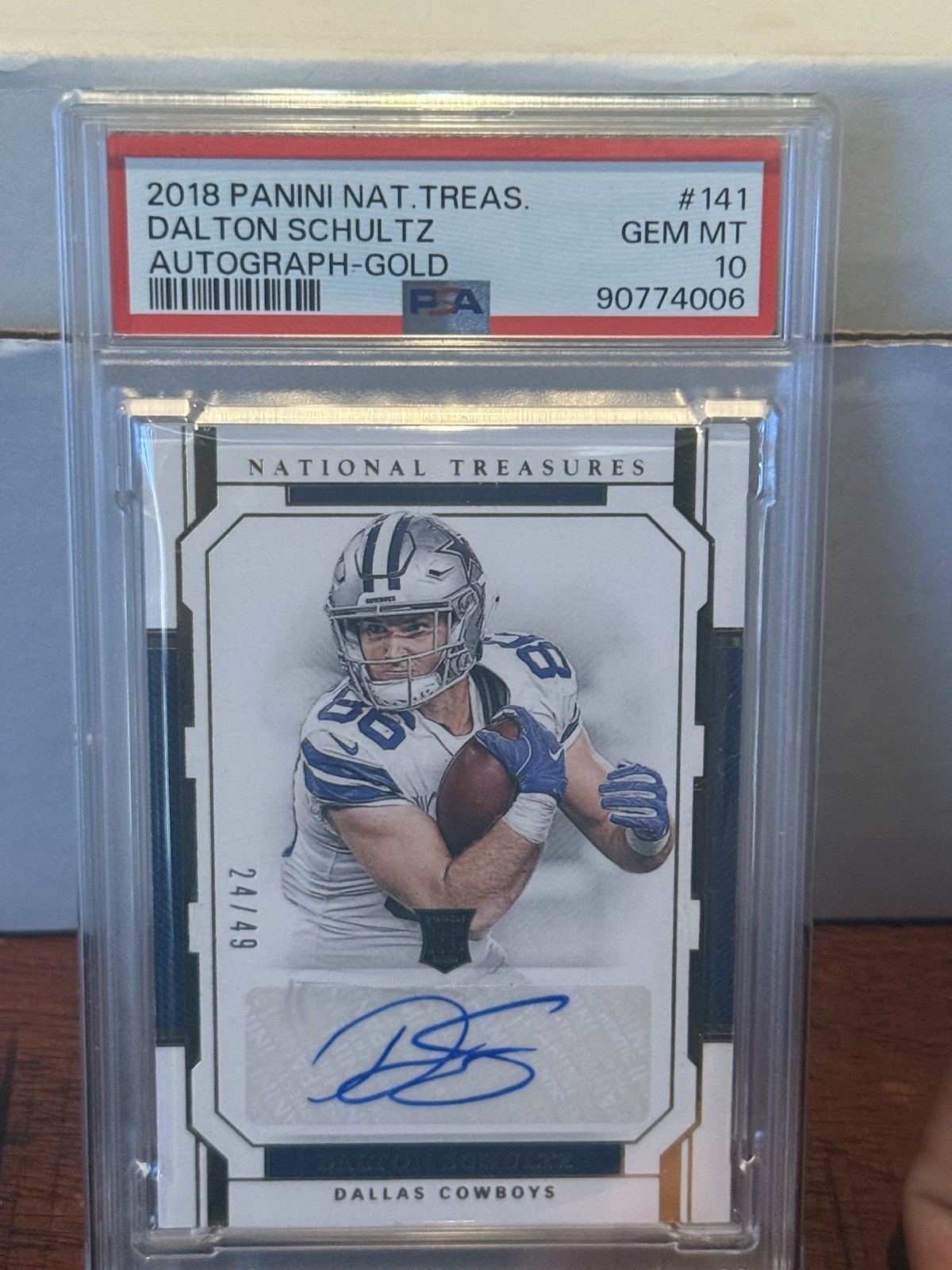 Dalton Schultz Panini National Treasures #141 Autograph-Gold
