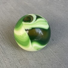 Vintage White Green Swirl Slag Glass Gear Shift Knob Threaded Ball Rat Rod