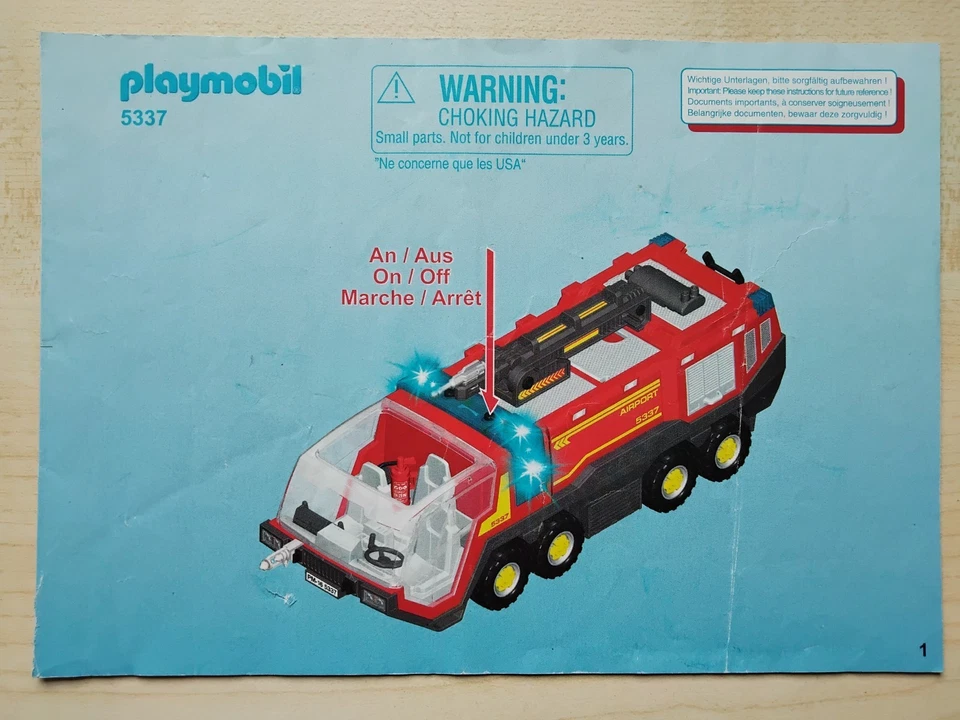 Playmobil Bauanleitung 5337 Airport Flugfeld Löschfahrzeug Feuerwehr - Bild 1 von 1