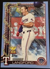 2025 Topps Holiday Light Blue & White Glitter - Wyatt Langford #H87 (RC)