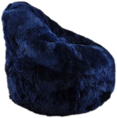 Lammfell Sitzsack Navy Blau – Echtfell Luxus von KUHFELLE ONLINE - Bild 1 von 4