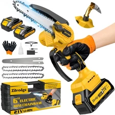 Brushless Mini Chainsaw Cordless, 6 Inch Portable Electric Chainsaw, Handheld...