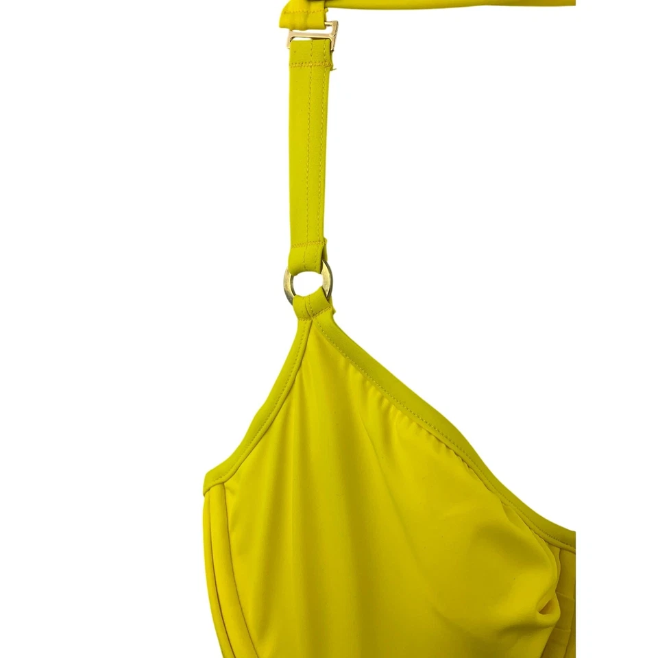 Top de bikini halter amarillo para mujer Tara Grinna talla 38–42DD NUEVO CON ETIQUETAS – Traje de baño talla grande Foto 4 de 4
