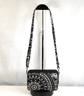 Vera Bradley All in One Crossbody Bag Black Bandana Medallion