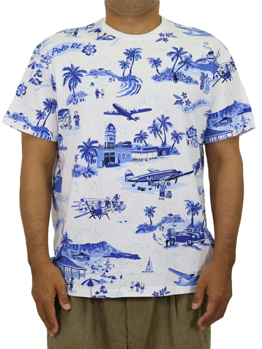 Polo Ralph Lauren Classic Crewneck Full Print Polo Bear Floral T-Shirt w/ Pony