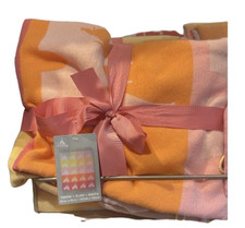 Disney Parks Mickey Mouse Icon Orange and Pink Castle Throw Blanket New With Tag