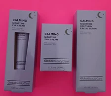 Global Beauty Calming Nighttime eye cream, skin cream, recovery facial serum