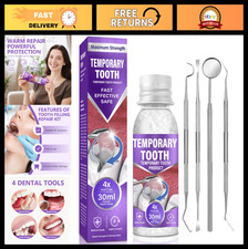 DIY Temporary Tooth Repair Kit - Moldable Teeth Filling, 4 Shaping Tools, Home U