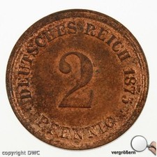 COIN COIN 2 PENNY EMPIRE 1875 D COAT OF ARMS J. 2 Collectible