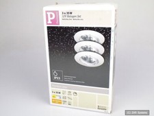 3x 35W Paulmann 993.02 ø65mm GU4 230V/12V halogen EBL recessed lights IP23 White