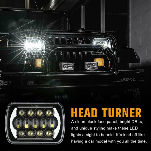 Par de faros LED de 105W 7X6"" 5X7"" Hi/Lo DRL para Jeep Cherokee XJ Chevrolet - Imagen 11 de 12