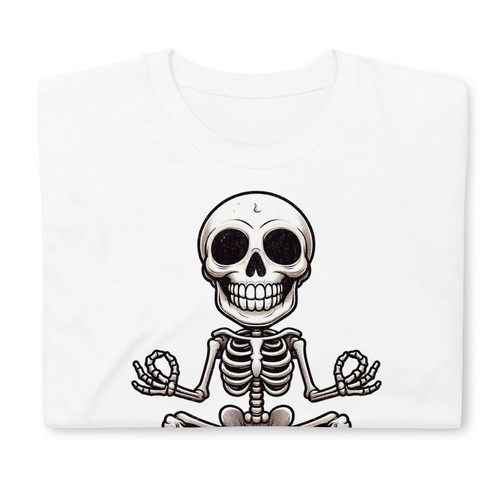 Funny Zen Skeleton T-Shirt - Men Women Meditation Yoga Tee - Picture 12 of 25