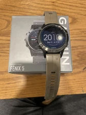 Garmin Fenix 5 with dark sandstone band