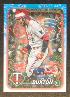 2024 Topps Holiday Byron Buxton Santa Hat Image Variation SP #H114