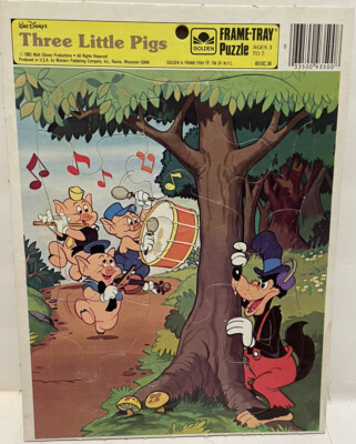 Three Little Pigs frame tray puzzle Needs Some Glue | eBay