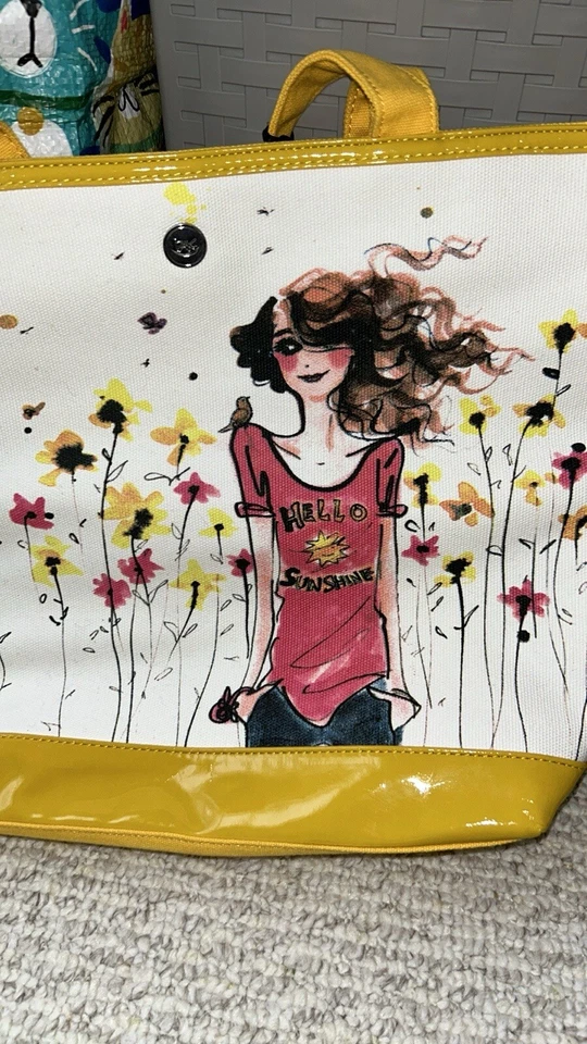 Новый с Ярлыками iZak Hello Sunshine 16 «x 12» холст сумка с короткими ручками - Изображение 2 из 4