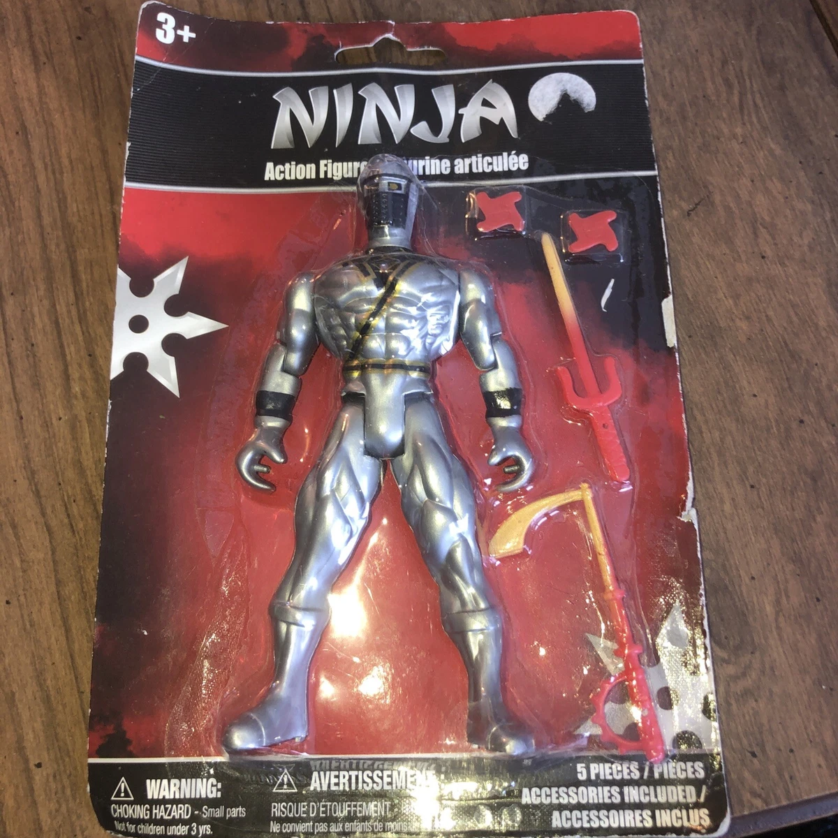 New Ninja 6 inch Action Figure Man Gray Toy Warrior Soldier Weapon