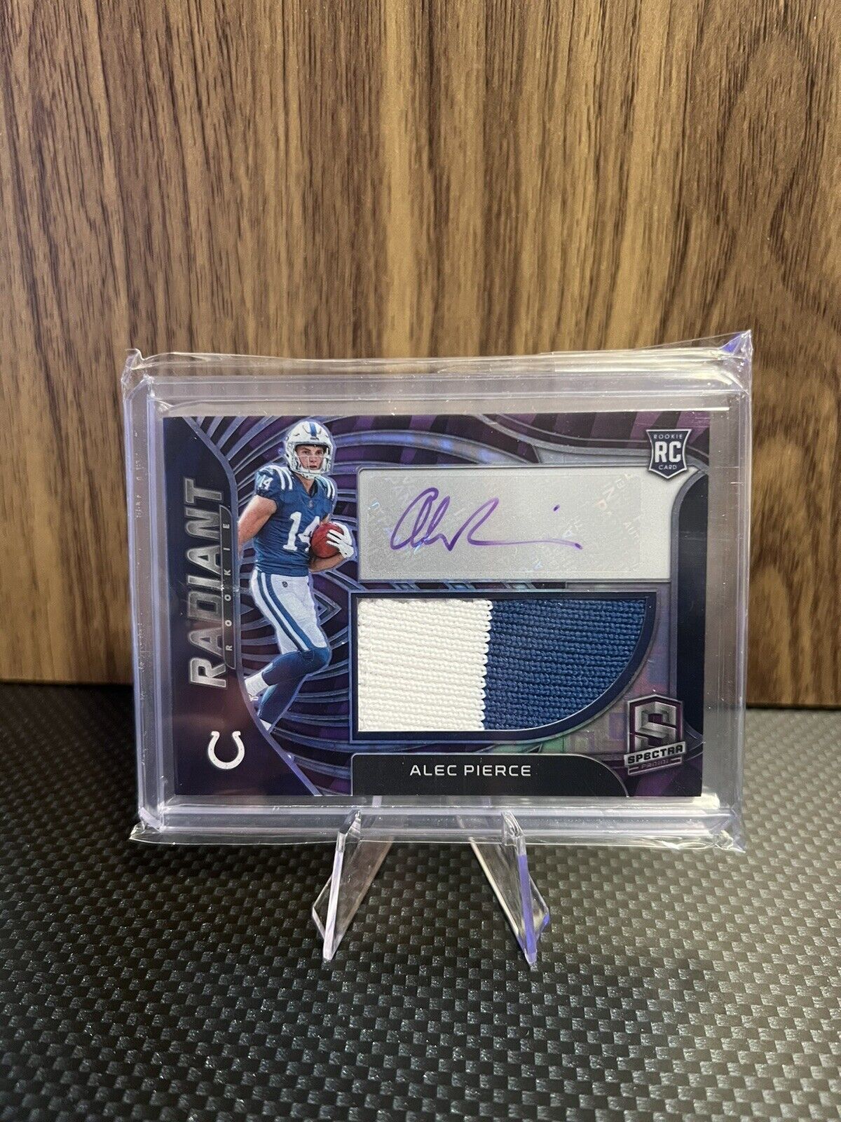 Alec Pierce 2022 Panini Spectra RPA Purple Rookie Auto Jersey Patch #/30