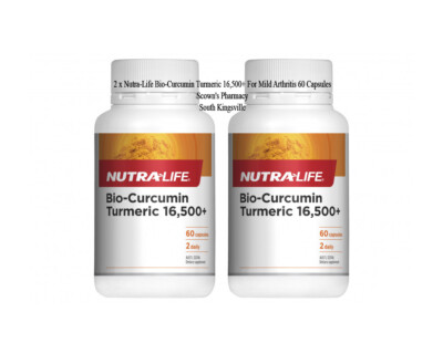 2 x Nutra-Life Bio-Curcumin Turmeric 16,500+ For Mild Arthritis = 120 Capsules