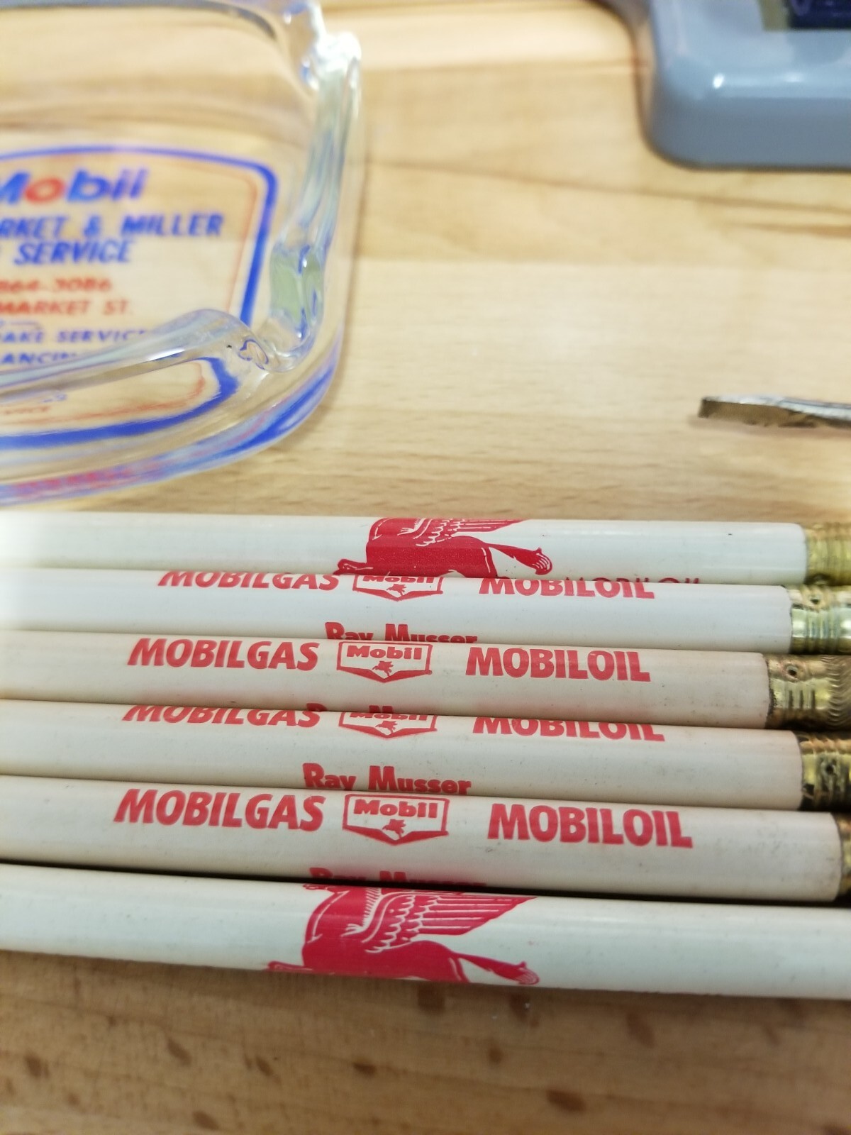 Vintage Danbury Mint Mobil Gas Station Bundled with Authentic Vintage